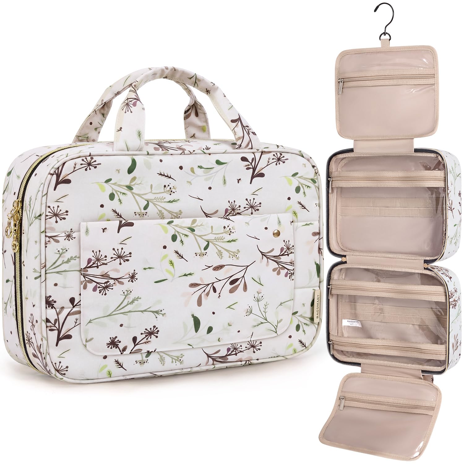 Premium Hanging Toiletry Bag with 360° Hook & Clear Travel Compartments