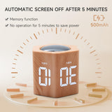 EXLLIY Wood Grain Gravity Cube Timer with Vibration Mode, Illuminated Display & USB-C Rechargeable Design