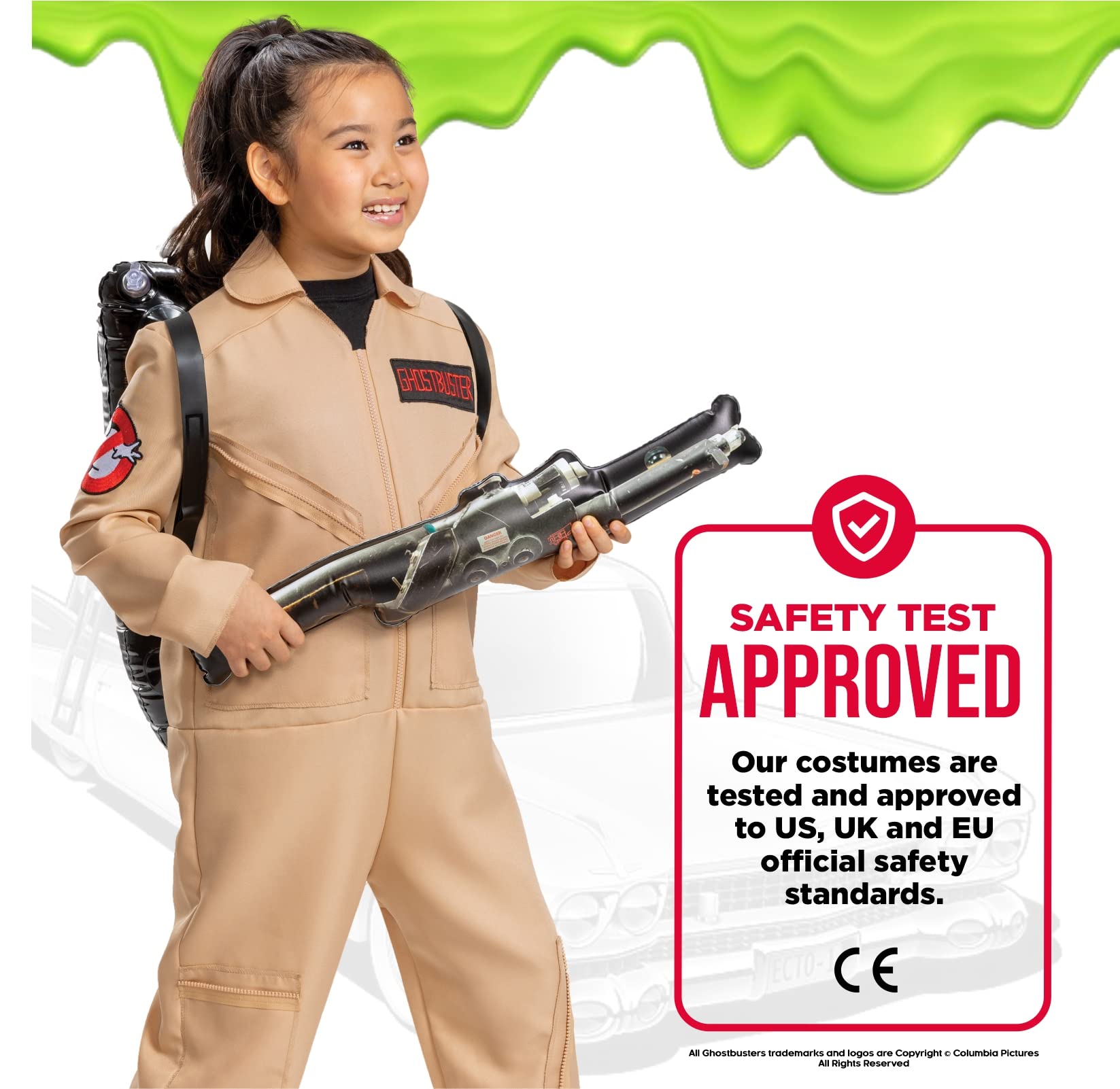 Ghostbusters Kids Deluxe Costume – Official 80’s Movie Jumpsuit with Proton Pack (Model 120259L)
