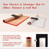 Extra Thick Silicone Pastry Baking Mat with Non-Slip Base for Dough & Baking