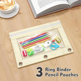 20-Pack Multicolor 3-Ring Binder Pencil Pouches