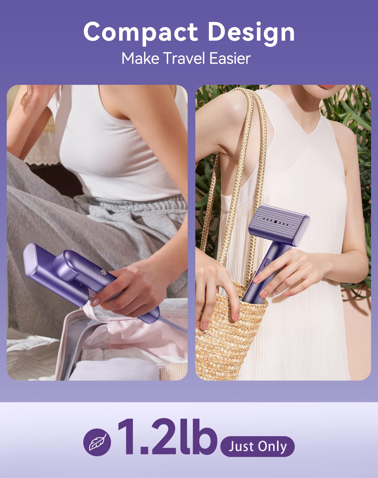 Kepwaa G9 Handheld Garment Steamer Iron 1200W Portable Travel Wrinkle Remover with Rotating Head