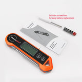 Instant Read Digital Meat Thermometer – Auto-Rotating Backlit Display, Waterproof & Ultra-Fast Probe