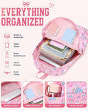 Pink Rainbow School Backpack Set with Matching Lunch Bag