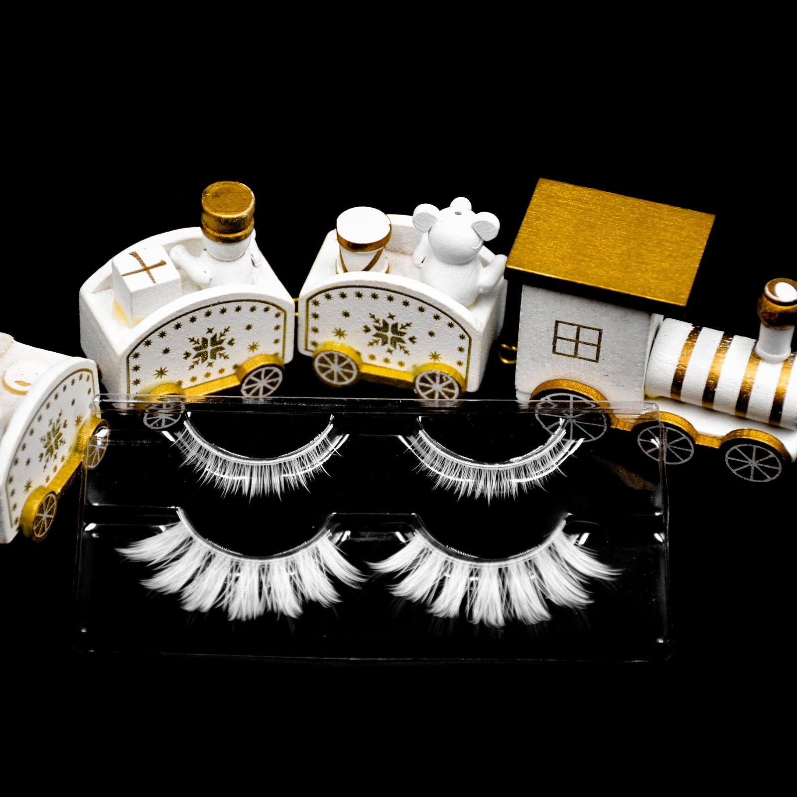 White False Eyelashes – Lightweight Clear Band Lashes for Halloween, Cosplay & Creative Makeup Looks
