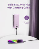VEGER 10000mAh Power Bank with Built-in Wall Plug & Charging Cables – Slim Portable Charger for iPhone, Samsung & USB Devices