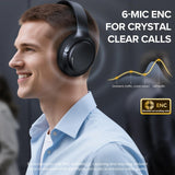 A18 Pro Hybrid Active Noise Cancelling Headphones – Bluetooth 6.0, 120H Playtime, 6-Mic ENC & Hi-Res Audio (Black)