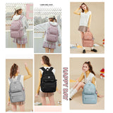 ARMbQ Girls School Backpack Large Capacity with Waterproof Nylon Fabric, Lightweight Casual Bookbag for Kids