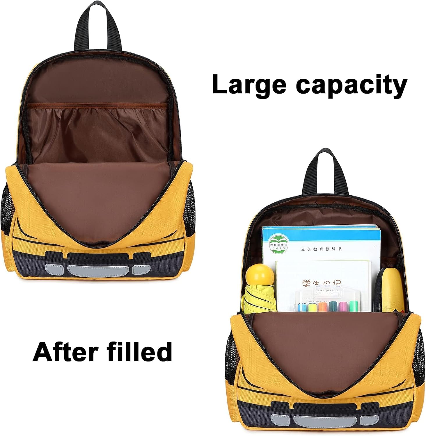 3D School Bus Toddler Backpack Set with Insulated Lunch Bag