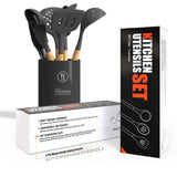 Silicone Kitchen Utensils Set – BPA-Free, Heat Resistant Cooking Tools with Stainless Steel Core