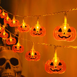 10FT Battery-Powered Pumpkin Halloween String Lights – 20 LED Jack-O’-Lanterns with 8 Modes & Timer (IP65 Waterproof, Indoor/Outdoor)