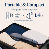 Nori Press 3-in-1 Portable Garment Steamer Iron Dual Voltage Travel Press with Steam Function