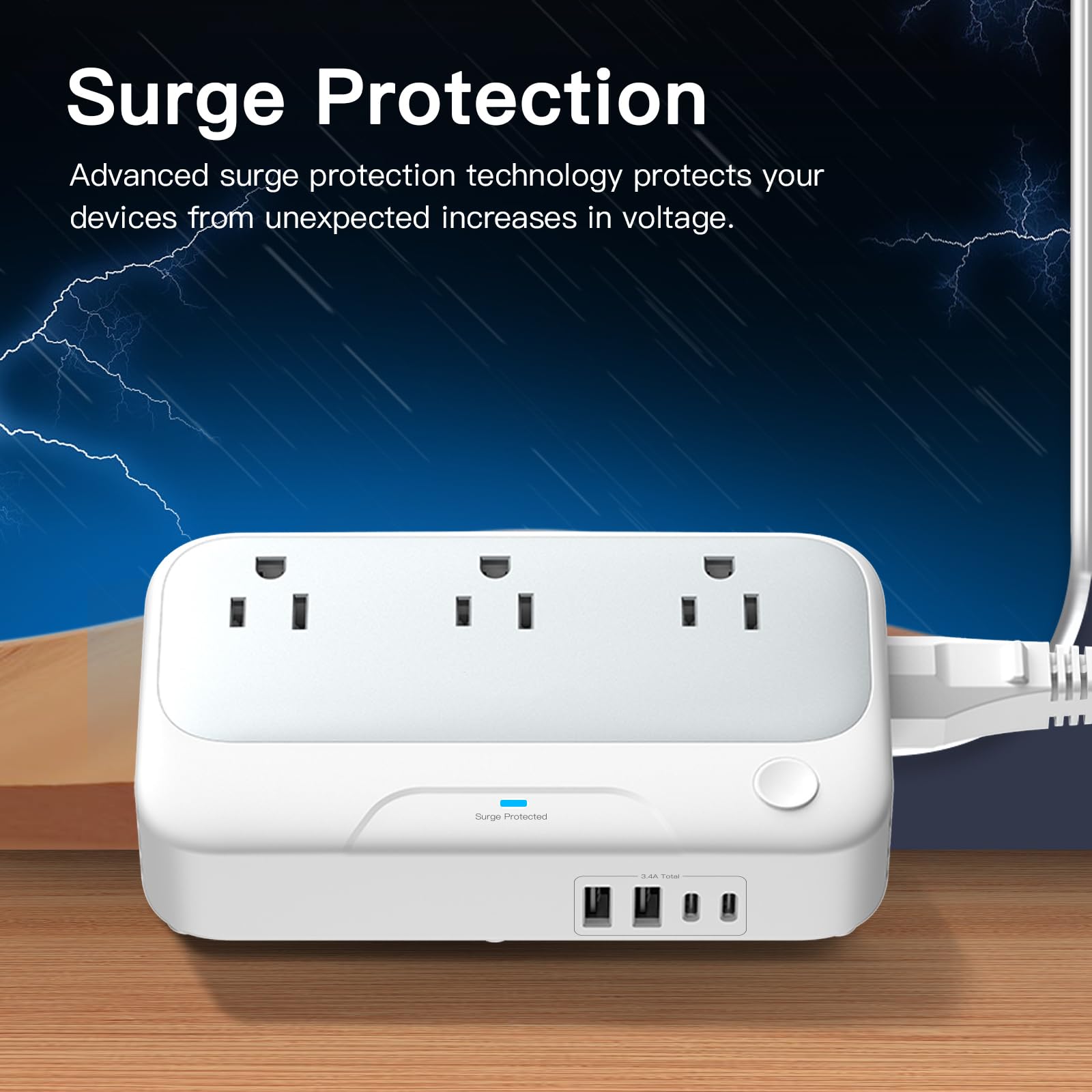 250W Universal Voltage Converter – US to Europe 220V to 110V Travel Power Converter with Worldwide Plug Set (White)