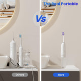 2-in-1 Electric Toothbrush Water Flosser – Portable Cordless Oral Irrigator with 3 Cleaning Modes & Travel Water Tank (White)