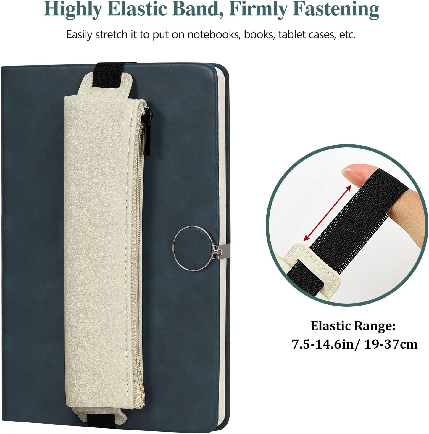4-Pack Elastic Notebook Pen Holders with Zipper