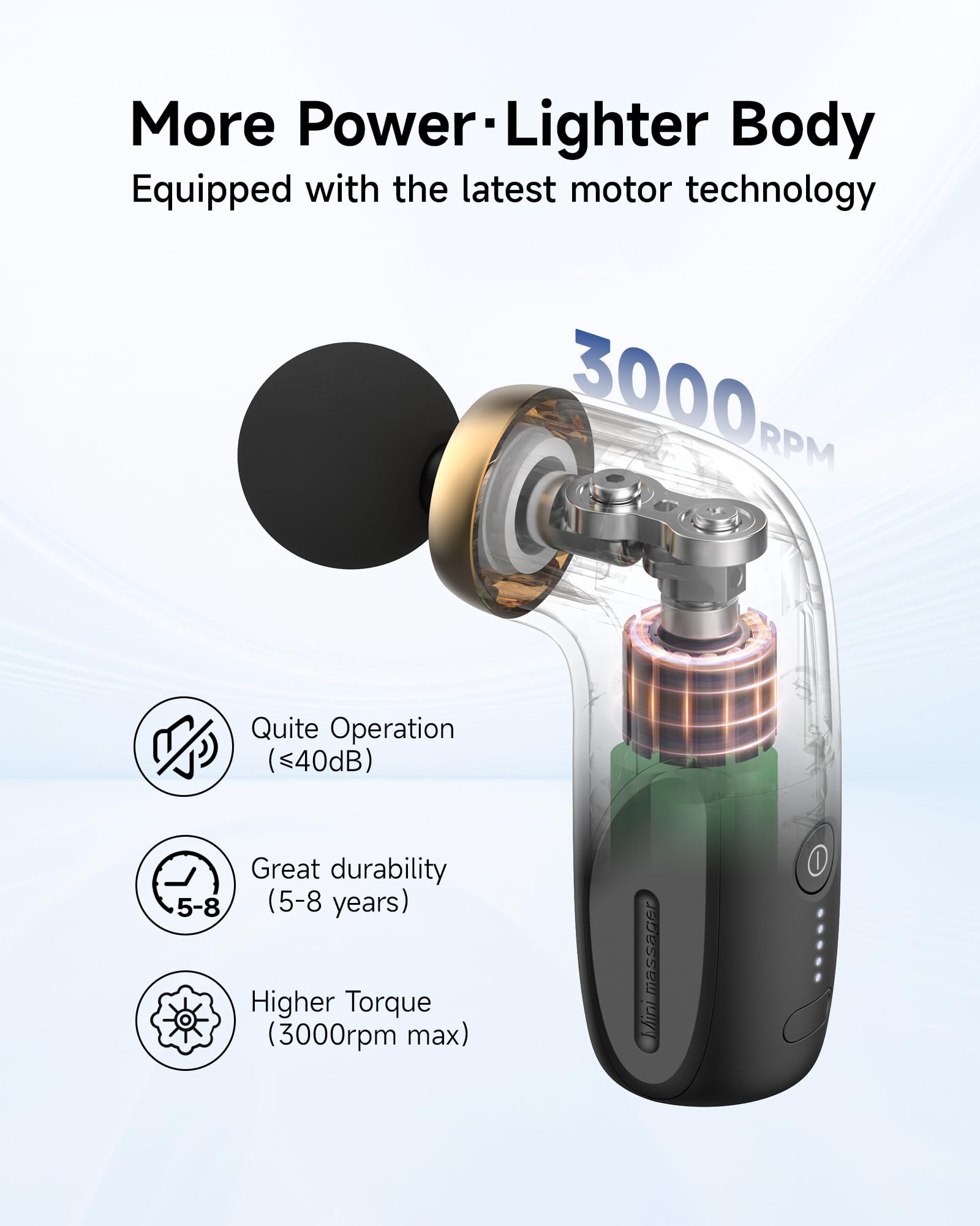 Portable Mini Massage Gun – Deep Tissue Muscle Massager with USB-C Charging for Gym, Travel & Muscle Recovery