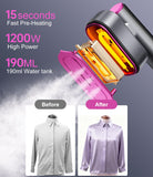 Digital Touch 2-in-1 Handheld Garment Steamer Iron 1200W with Rotating Head and Multi Fabric Modes