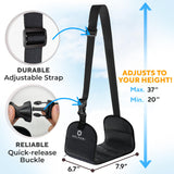 Memory Foam Airplane Foot Rest Hammock – Adjustable Travel Foot Sling with Carry Case for Long Flights & Travel Comfort (Black)