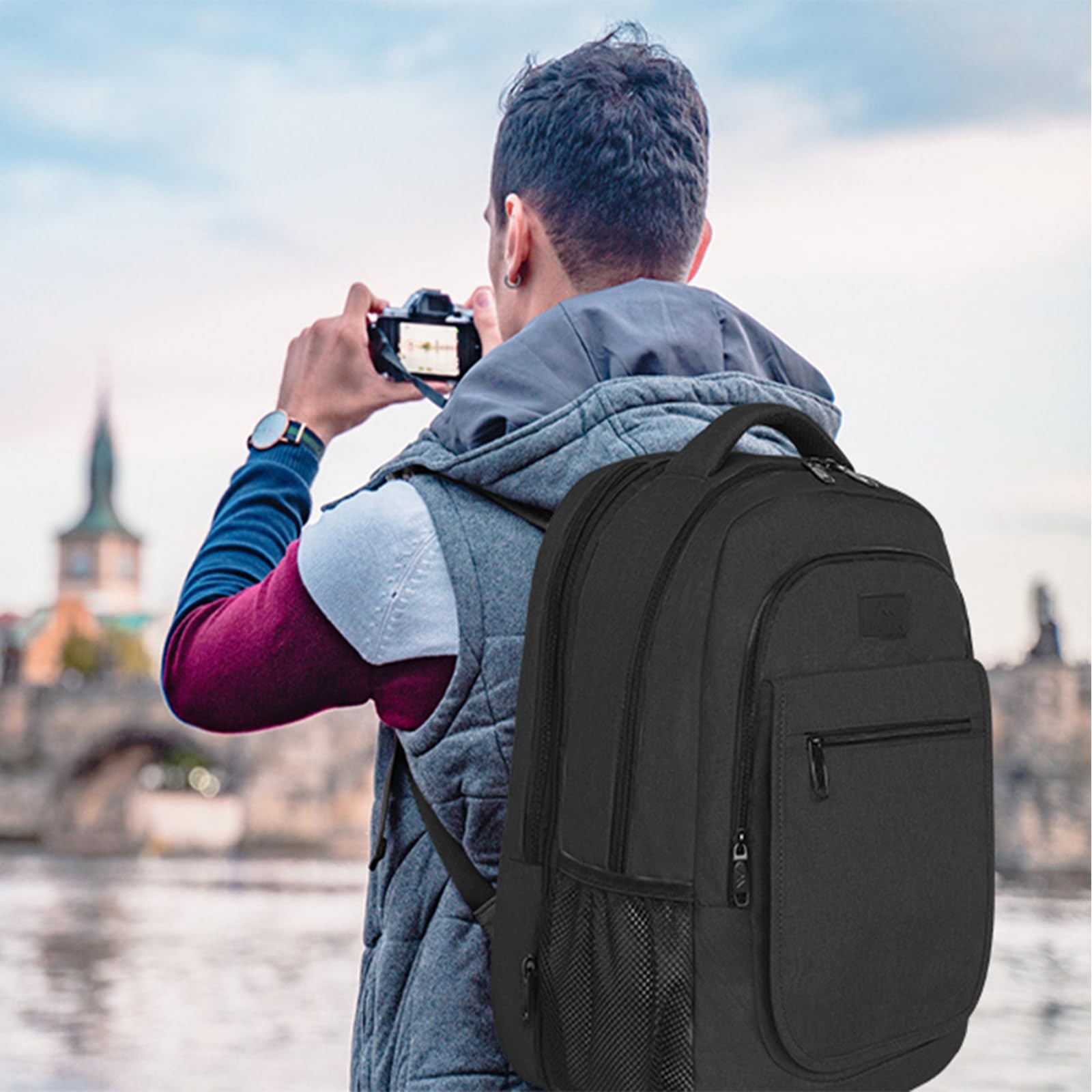 MATEIN Expandable Travel Laptop Backpack with USB Charging Port – Anti-Theft Business Bag 15.6”