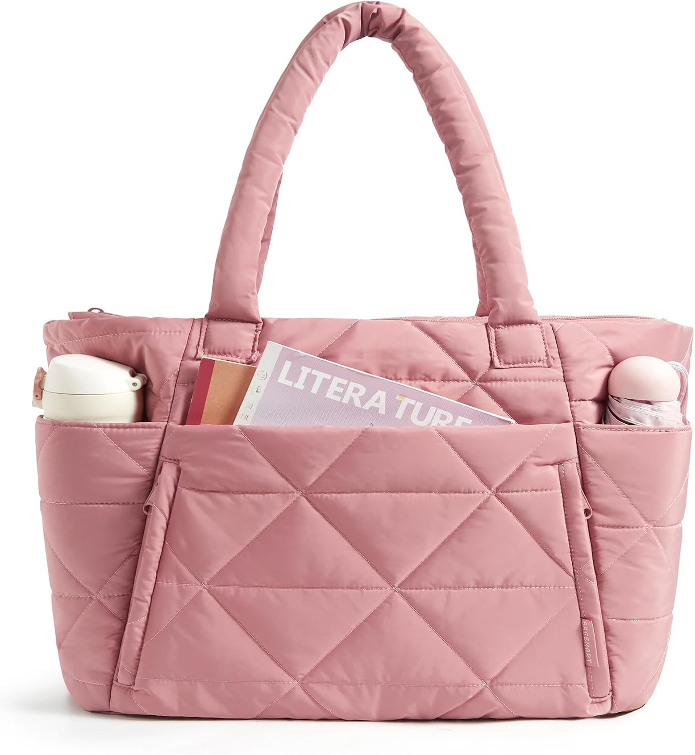 Puffy Tote Bag for Women - Lightweight 15.6" Laptop Work Bag