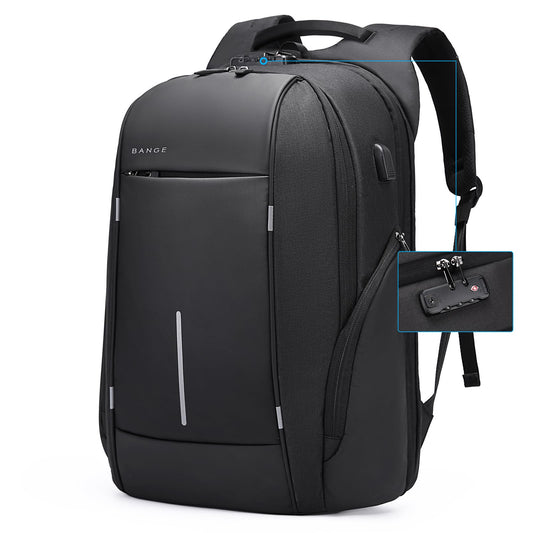 BANGE Slim Anti-Theft Laptop Backpack – Lightweight Business Travel Backpack with TSA Lock, Fits 15.6” Notebooks (Black)