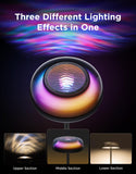 Smart RGBWW Tri-Zone Floor Lamp with Ripple Ceiling Effect, 1000lm Task Light & Alexa/Matter Control – Black