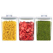 Airtight POP-Top Food Storage Containers – 1.2 Qt Stackable Pantry Set (3-Pack, Gray)