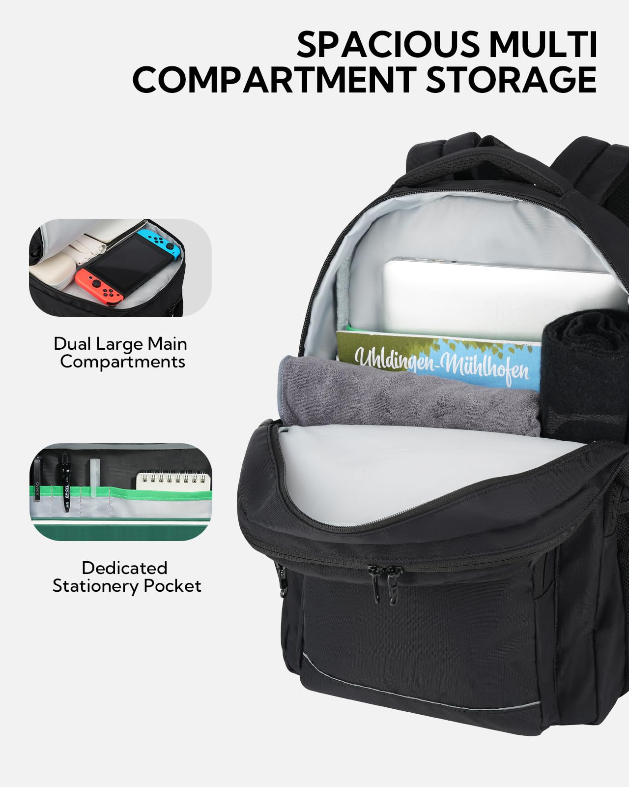 WATERFLY 25L Laptop Backpack for School, Work & Travel – TSA-Friendly Water-Resistant Daypack