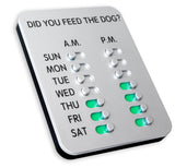 Pet Feeding Reminder Tracker with Visual Slider Indicator – Wall Mountable Dog & Cat Feeding Schedule Monitor (Silver Edition)