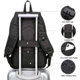 WENIG Anti-Theft Travel Laptop Backpack with USB Charging Port & Lock – 15.6 Inch, Black