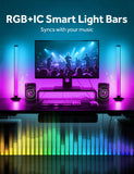 ELOUYCKE Premium RGB Smart Light Bars – Metal Base 17.3” Gaming & TV Ambient Lighting with 213 Modes
