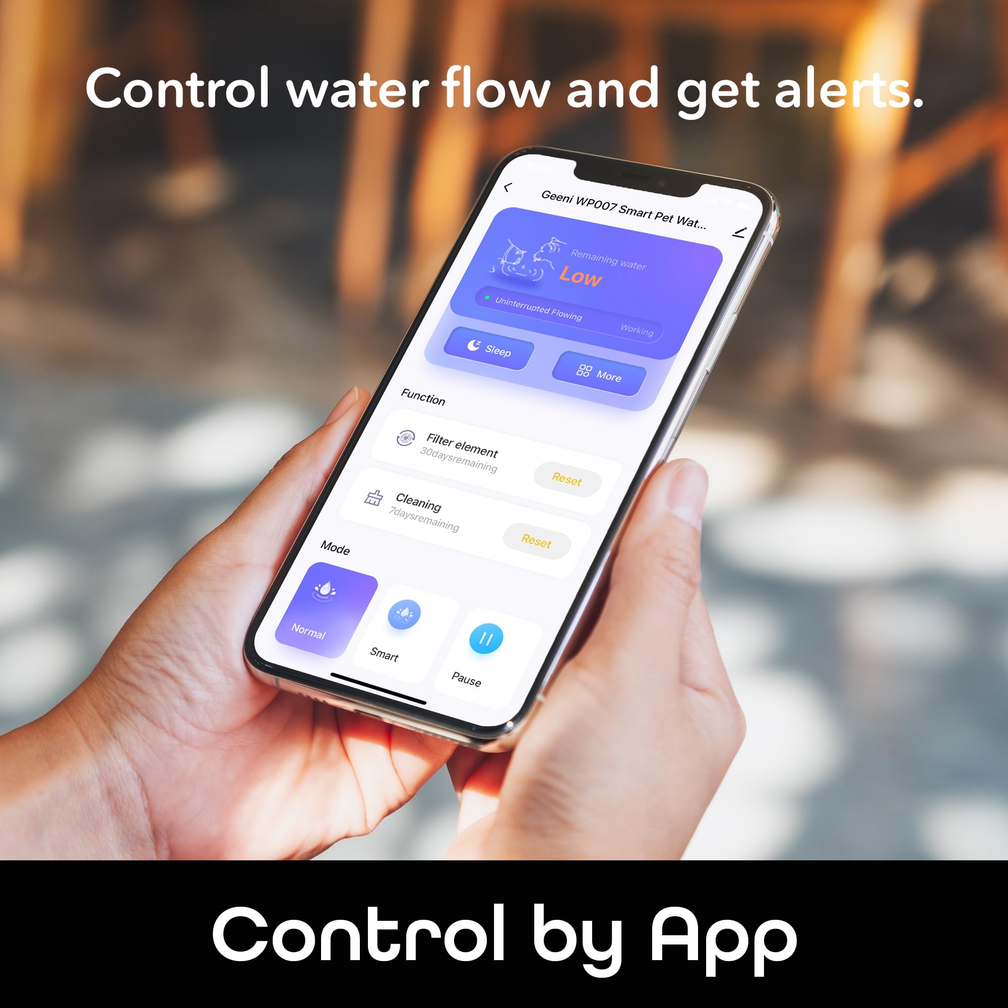 Geeni PetConnect Smart Pet Water Fountain with App Control, 2.6L Filtered Water Dispenser, and Alexa Google Assistant Integration