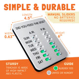 Pet Feeding Reminder Tracker with Visual Slider Indicator – Wall Mountable Dog & Cat Feeding Schedule Monitor (Silver Edition)