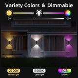 Smart RGB Outdoor Wall Light – Festive Color Changing Up & Down Sconce with Alexa