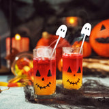 Halloween Ghost Drink Stirrers – 100 Pcs White Plastic Cocktail Swizzle Sticks for Coffee, Tea & Party Drinks