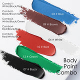White Black Green Face Paint Stick Set – Waterproof Cream Makeup for Sports, Halloween & Cosplay