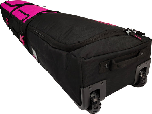 Element Equipment Wheeled Padded Snowboard Bag – Double Board Roller Travel Case for Up to 167cm Boards (Bar B Pink)