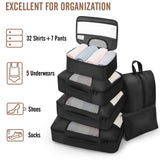 Travel Packing Cubes Set with Hanging Toiletry Bag – Lightweight Luggage Organizer Bags with Breathable Mesh & Laundry Bag