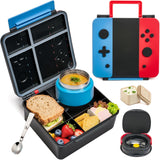 Blue-Red Game Bento Set with 9 oz Insulated Food Jar