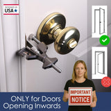 STINGER Metal Portable Door Lock – Heavy-Duty Travel Security with Glass Breaker & Seatbelt Cutter (Gray)
