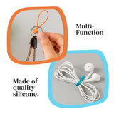 Magnetic Cable Organizer with Reusable Silicone Ties – Travel Cord Management Holder for Smart Devices Multicolor