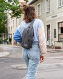 Waterfly Crossbody Sling Backpack – Travel & Hiking Chest Bag, Black