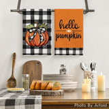 Halloween Dish Towels Set of 4 – Buffalo Plaid Kitchen Towels by Artoid Mode (18x26”)