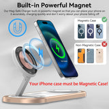 3-in-1 Foldable MagSafe Wireless Charger Stand for iPhone, Apple Watch & AirPods (Golden)