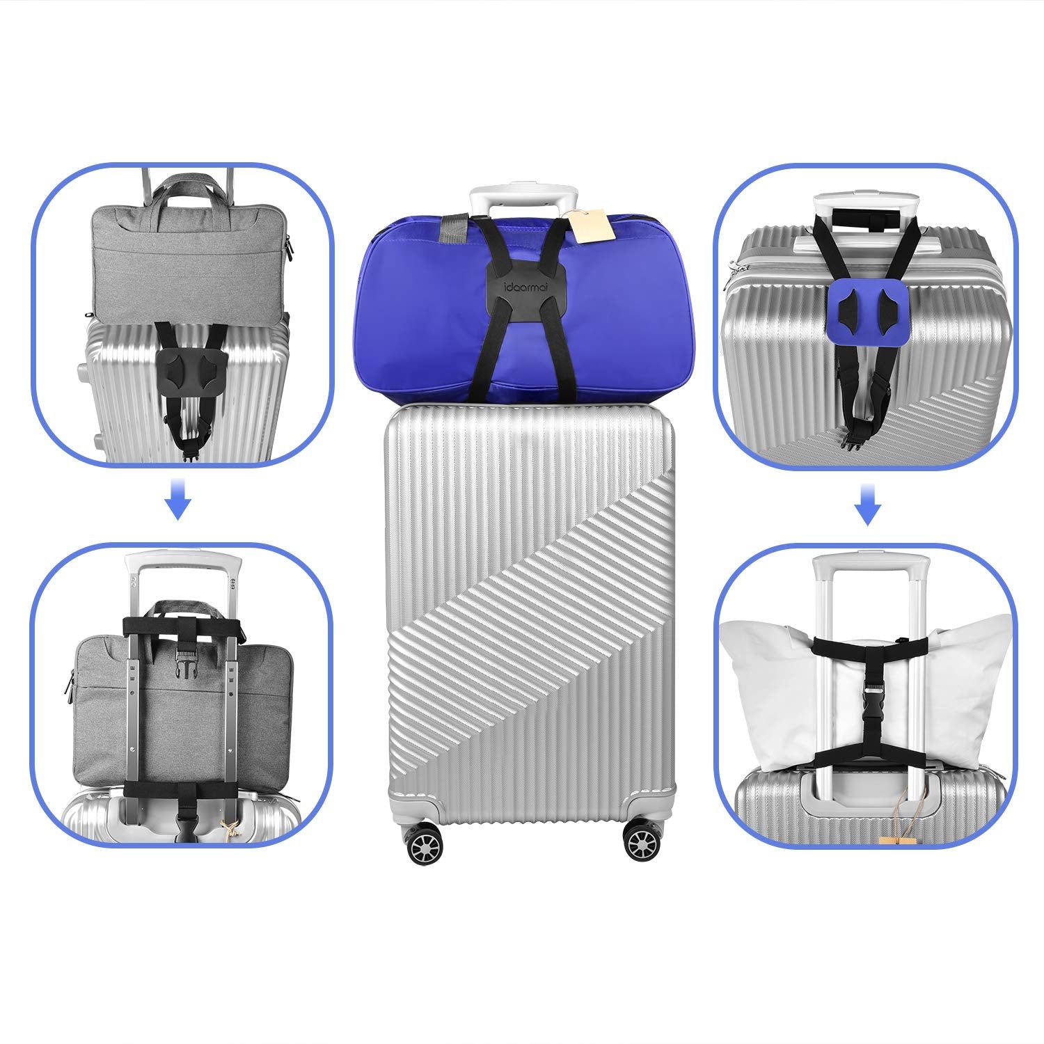 Adjustable Luggage Strap Bungee – Elastic Suitcase Strap with Quick Release Buckle for Travel Bags & Carry-On Luggage