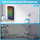 Marbrasse 11-Tier Wall File Organizer – High-Capacity Vertical Mesh Document & Magazine Holder for Office and Home (Black)
