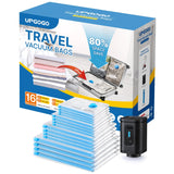 Travel Vacuum Storage Bags Set with Portable Electric Pump – Space Saving Compression Bags for Luggage & Closet Organization
