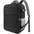 HOTOR Flight Approved Travel Backpack with Suitcase-Style Opening, 15.6” Laptop Compartment – Black