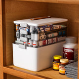 3-Tier Medicine Organizer Storage Box with Handle – Large Capacity, Hygienic Design (White)
