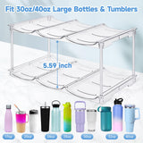 Stackable Water Bottle Organizer (3-Pack) – Clear Storage Rack for 40 oz Tumblers, Cabinets & Pantries